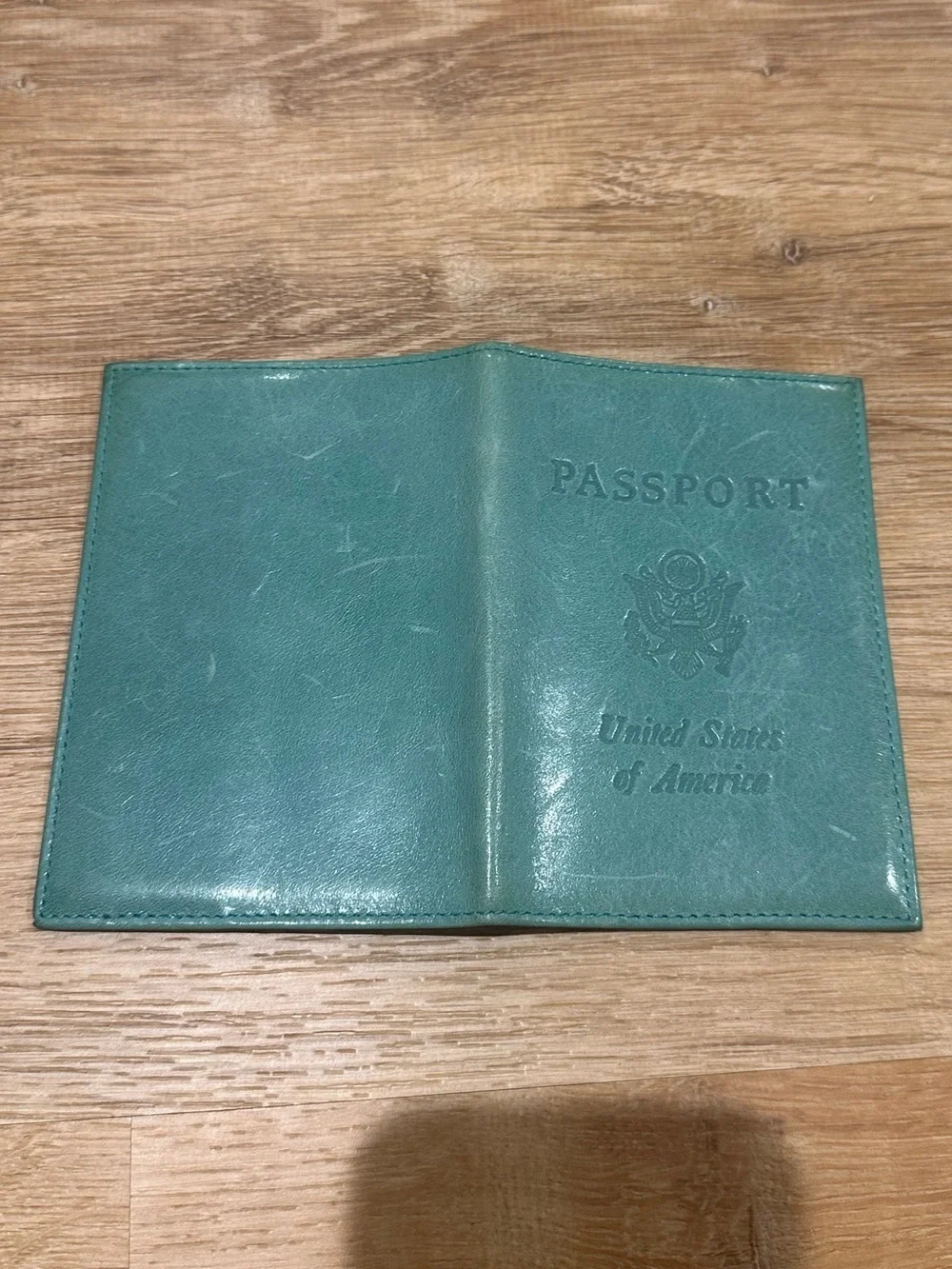 Vintage ABAS Leather Passport Holder Turquoise